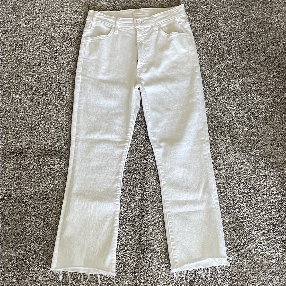 MOTHER Women's Straight Leg Jeans in White
